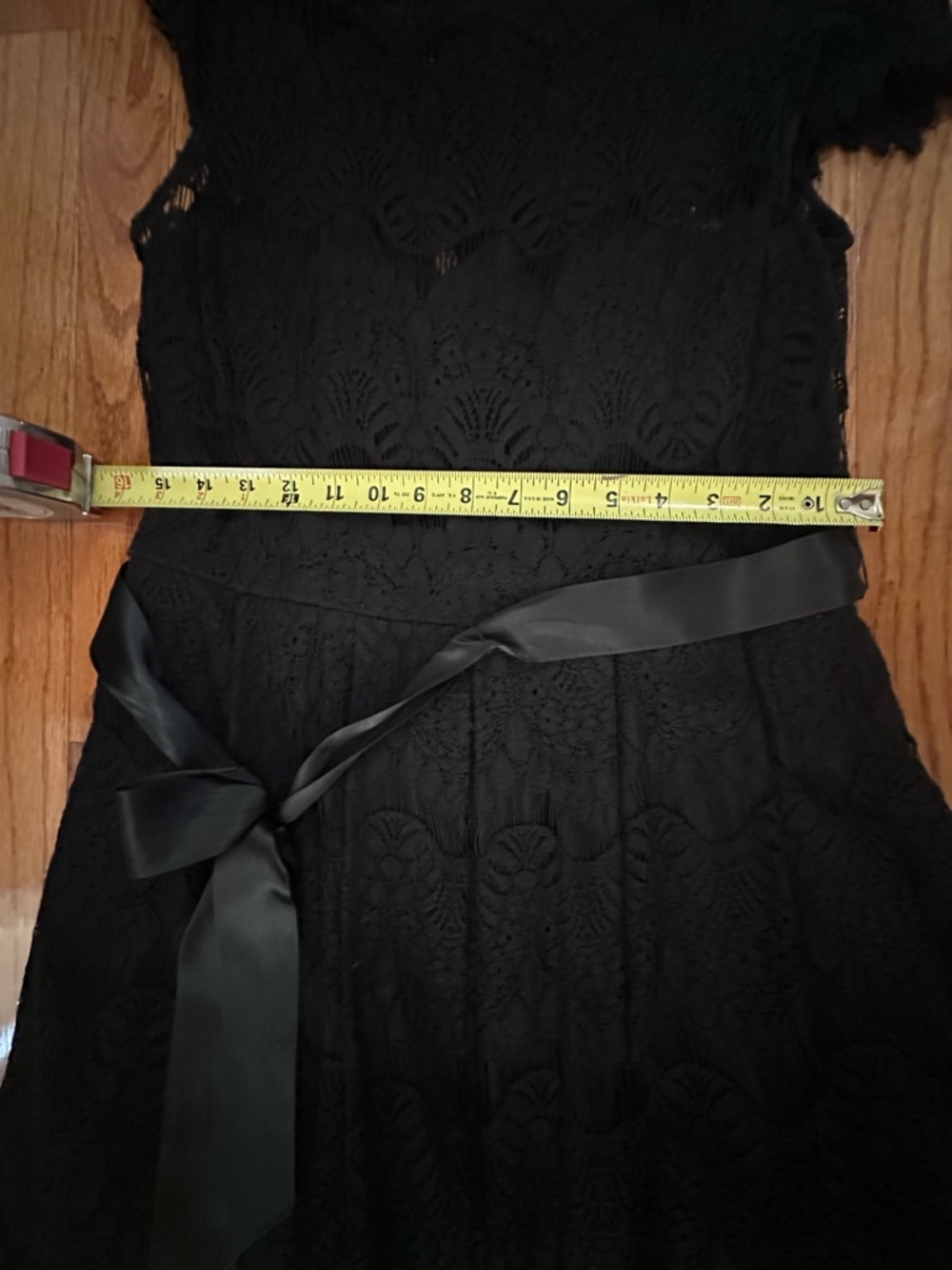 Xscape Black Lace Cocktail Dress with Satin Waistband - Picture 3 of 5
